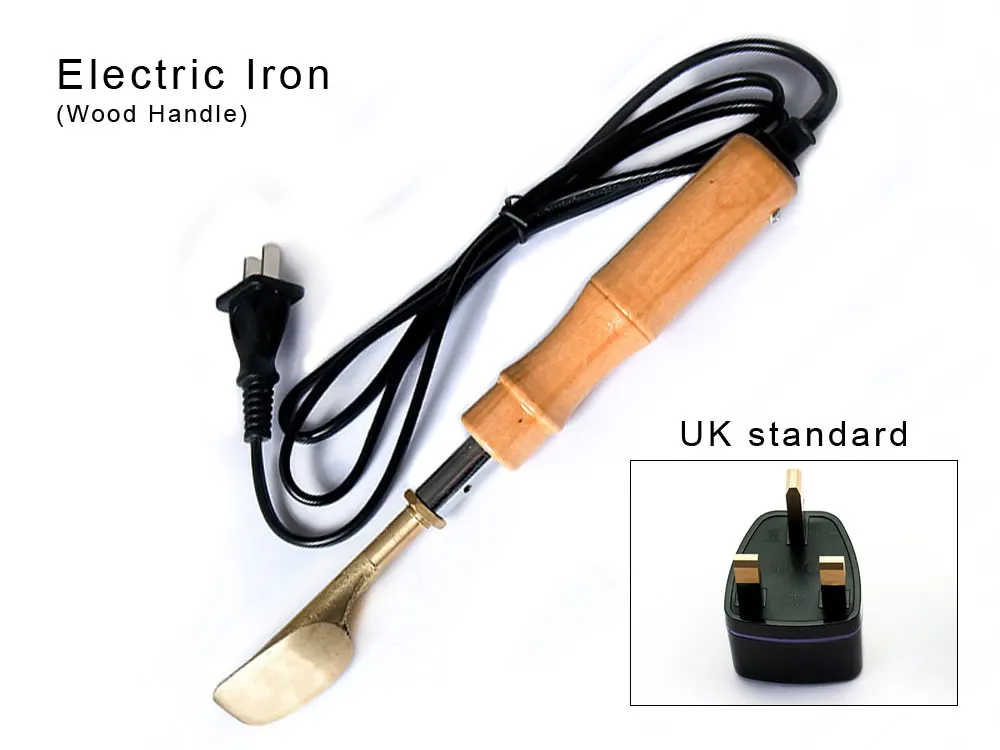 Электрический утюг с деревянной ручкой, железный Радиоуправляемый инструмент для покрытия самолетов, утюг для самолетов Balsawood - Цвет: British Adapter