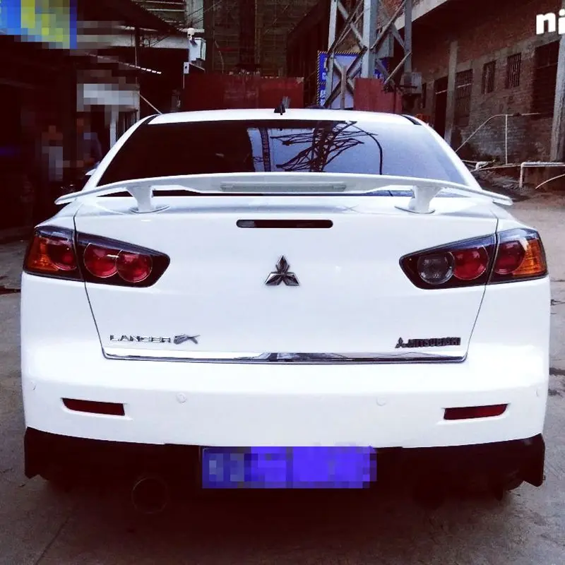 

UBUYUWANT For Mitsubishi Lancer 2010-2014 ABS Material LED LAMP Primer Color Car Tail Wing Decoration Rear trunk Spoiler