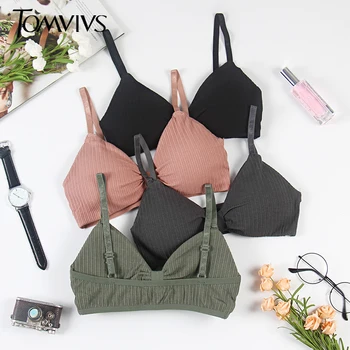 

TOMVIVS Cotton Push Up Lingerie Sexy Bras For Women Wireless invisible bra Seamless Bra Backless Plunge Intimates Female B0144