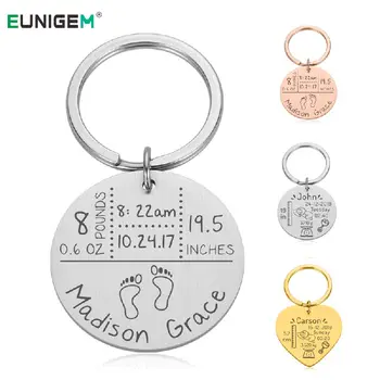 

3 Style Baby Keychain New Born Baby Key Chains Gifts Name Date Of Birth Weight Time Height Cute New Mom Dad Keepsake Key Rings