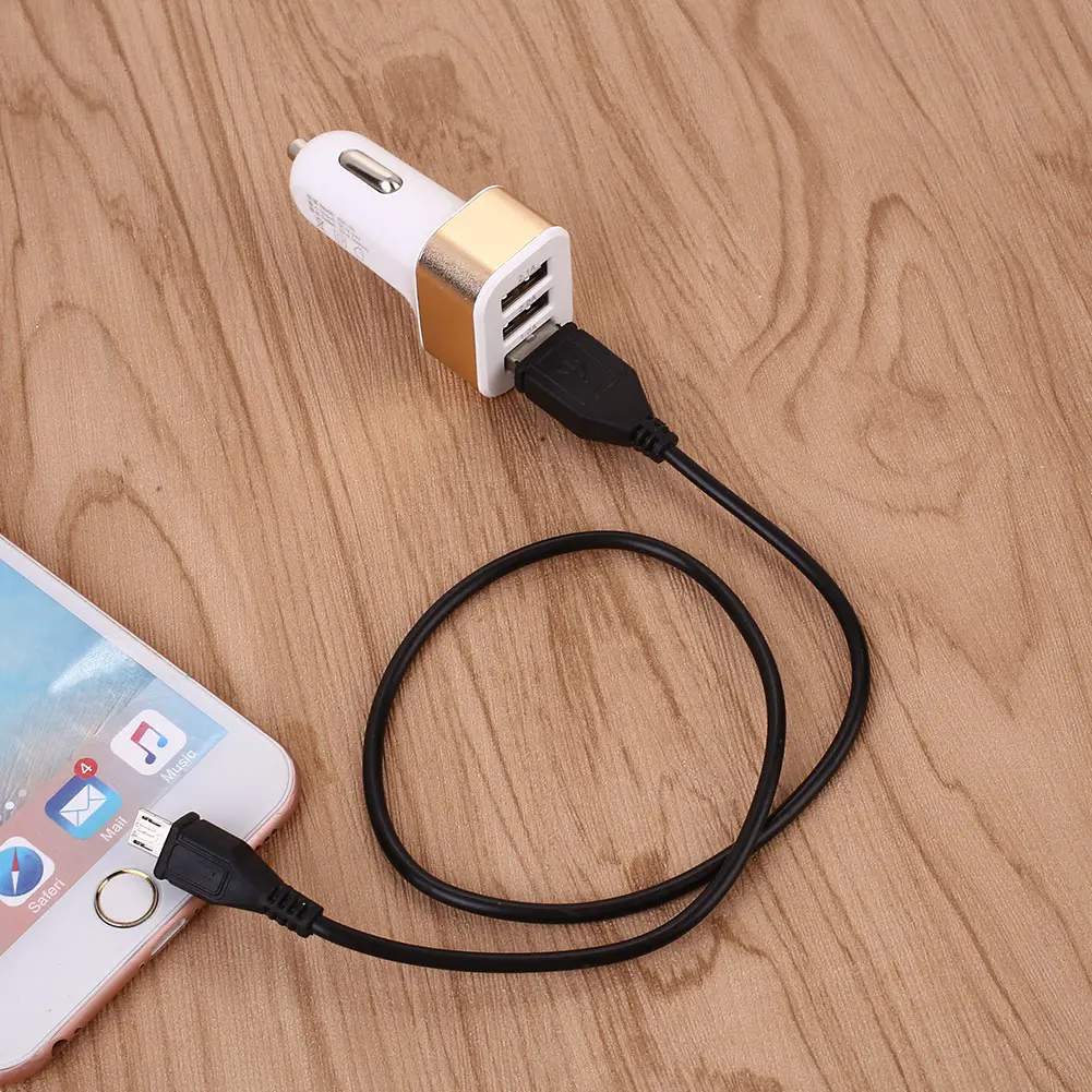 Автомобильный прикуриватель DC12-24V двойной USB 3 порта разветвитель зарядное устройство