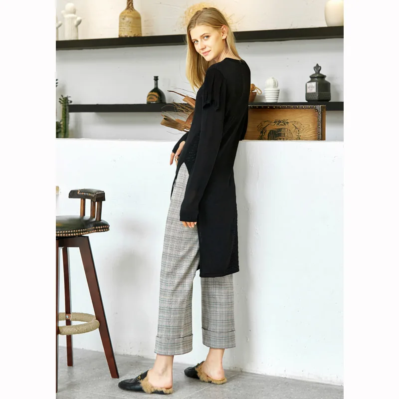 Amii Minimalist Women Long Sweater Autumn Winter
