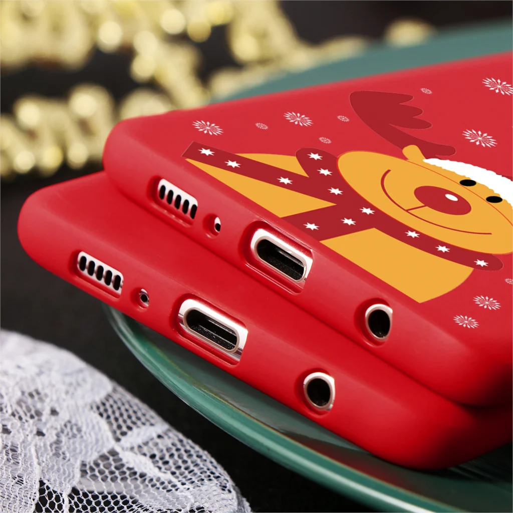 Xmas Deer силиконовый чехол для samsung A30 чехол A50 A70 S7 Edge S8 S9 S10 Plus J4 J6 Note 8 9 чехол для samsung A7 A9 год
