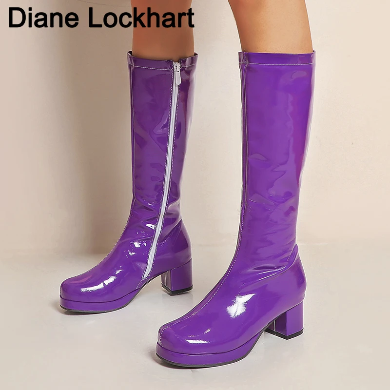 purple gogo boots