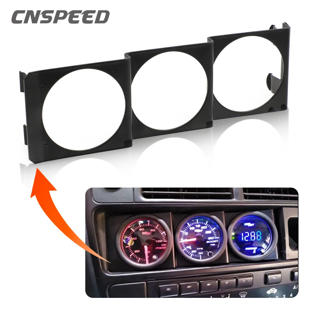 Car Meters Holder 52mm 3 Hole Single DIN Radio Slot Face Triple Meter Panel Iron Mount for Auto Car Gauge Pod