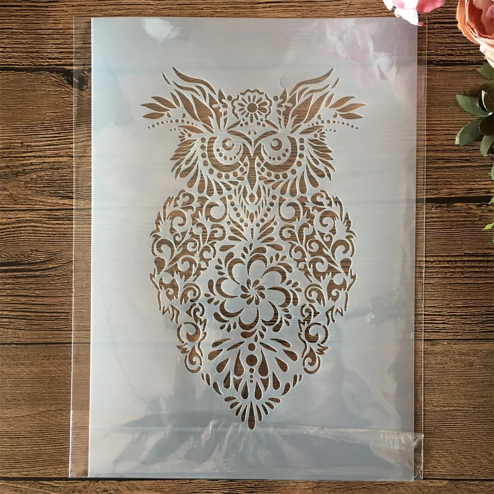 

1Pcs A4 29cm Mandala Owl DIY Layering Stencils Painting Scrapbook Coloring Embossing Album Decorative Template