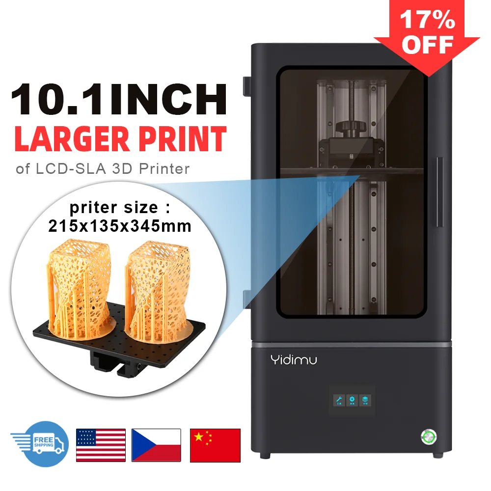 

SLA/LCD/DLP Resin 3D Printer Large 10.1Inch 3D Printers 405nm Matrix UV Machine 3D Impresora ship from US