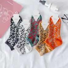 Новая мода весна осень Хлопковых Носков леопардовые дышащие мягкие кожные носки; женские носки Брендовые женские носки