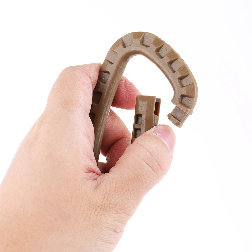 Tactical Gear Carabiner Keychain Hard Polymer D Lock Backpack Clips