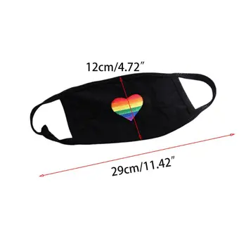 

Unisex Dustproof Rainbow Stripes Heart Emrboidered Gay Pride Earloop Mouth Mask