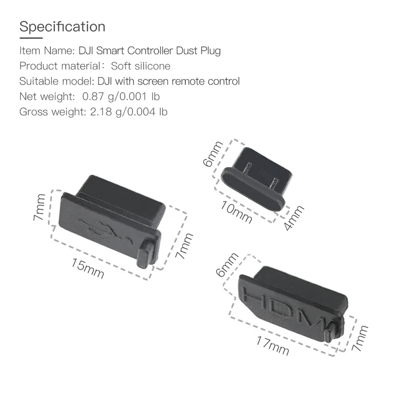 Силиконовые Пылезащитная заглушка для разъема DJI Mavic 2 Smart Управление HDMI/USB/Тип C