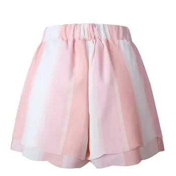 

New Arrival Summer Style Shorts Double Layer Pleated Retro Womens Elastic Waist Fashion Shorts Drop Ship