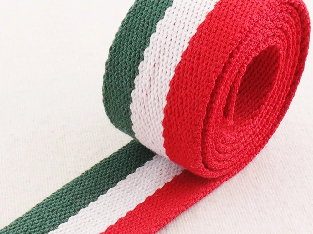 Correas de algodón a rayas de 1 1/2 llaves, cinturones de bolso, verde, blanco y rojo, correas de bolso, asa para Collar de perro - AliExpress Hogar y jardín