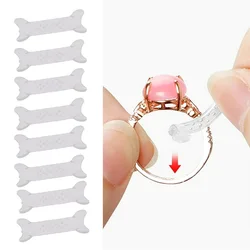 10Pcs Silicone Ring Size Adjuster Ring Tighten Invisible Ring Sizer Spacer Rings Size Reducing for Universal Finger Measure Tool