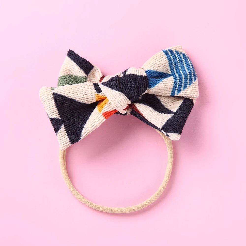 

Lovely Plaid Fabric Bow Baby Headband, Bowknot Elastic Cute Pattern Hair Band for Girl Children, Soft Headwear Hair Accessories