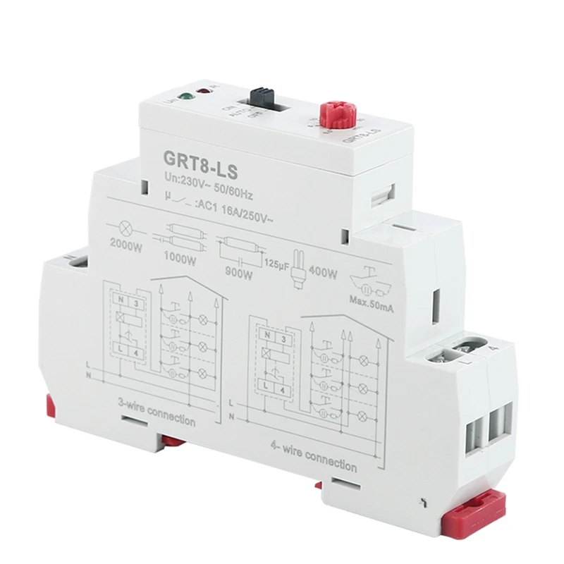 

Hot Sale GRT8-LS Din Rail Staircase Switch Lighting Timer Switch 230VAC 16A 0.5-20Mins Delay Off Relay Light Switch