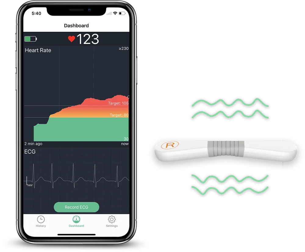 Bluetooth монитор сердечного ритма нагрудный ремень с будильником, ANT+ Водонепроницаемый Фитнес-трекер беспроводной EKG/ЭКГ рекордер Wellue VisualBeat