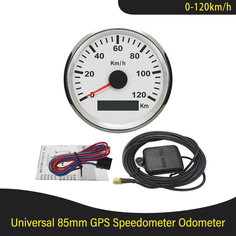 ELING New 85mm GPS Speedometer 120km/h 200km/h Speed Gauge Odometer UTV Motorcycle Marine Boat Buggy 12V/24V With Red Backlit - Image 6