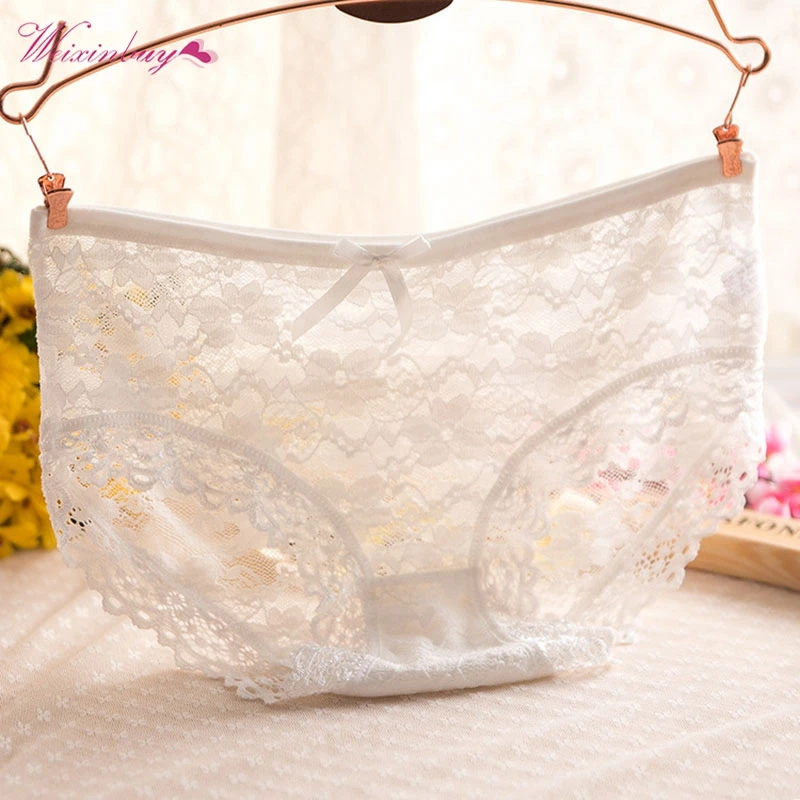 

Sexy Women Lace Panties Transparent Underpants Female Knickers Full Lace Underwear QF