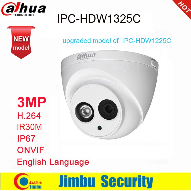 IP камера Dahua 3 Мп IPC HDW1325C H.264 IP67 IR30M ONVIF купольная сетевая видеонаблюдения 3DNR дневная/Ночная|Камеры