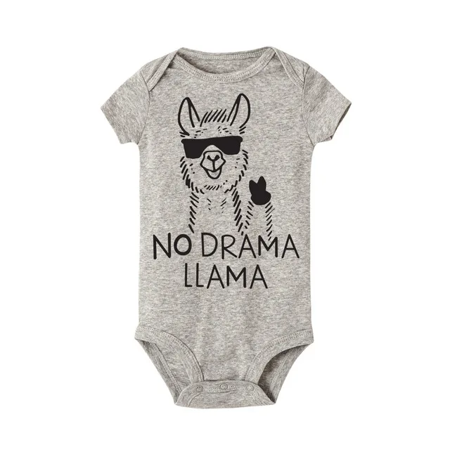 Боди для новорожденных с надписью «No Drama Llama»; хлопковый боди с короткими рукавами для маленьких мальчиков; ползунки для девочек; комбинезон; детская одежда
