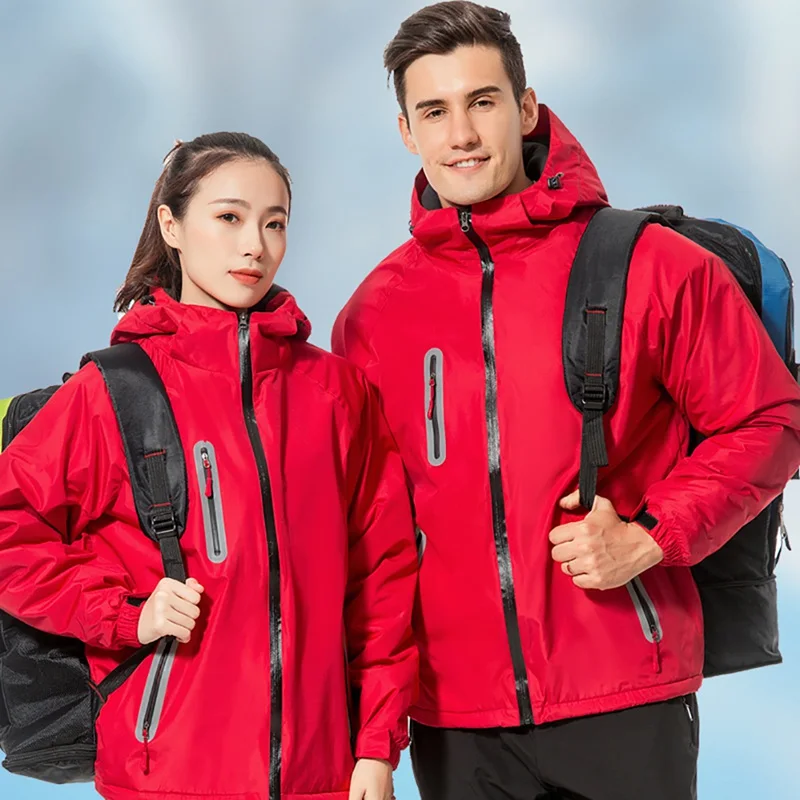 Hunting Jacket Thick Hooded Detachable Waterproof Windproof Fluffy Climbing Hiking Warm Coat Outwear Winter Sportswear