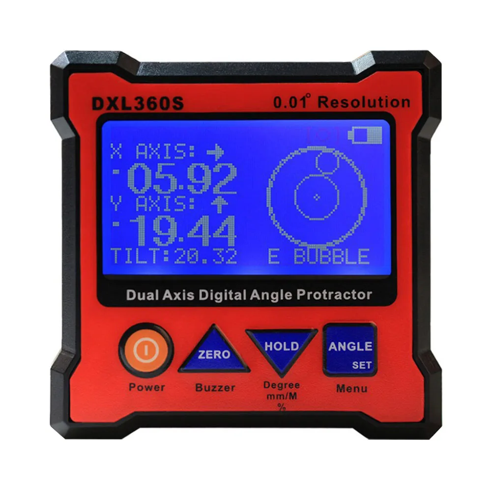 

DXL360S Measuring Dual Axis USB Charging Analysis Digital Display Mini Accurate Angle Protractor High Resolution Level Gauge