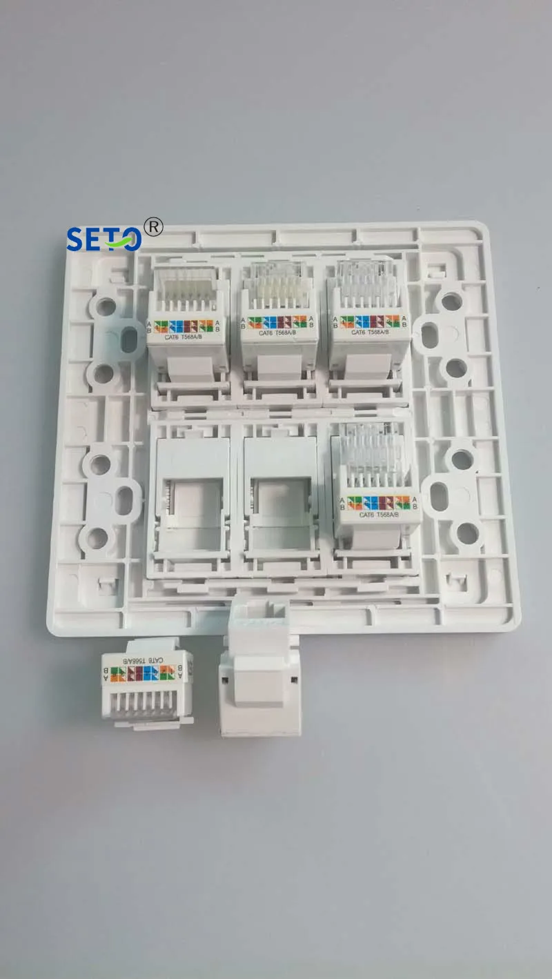 SeTo 120 тип 6 портов RJ45 Cat6 Сетевая розетка Lan панель Выходная настенная пластина