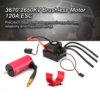 

SURPASSHOBBY KK 3670 2650KV Brushless Motor with 120A Waterproof ESC for 2S 1:8 Racing Drift Car Model with Heat Sink