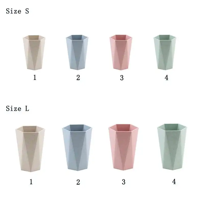 Plain Color Wheat Straw Couple Lover Mouthwash Cup Rinsing Couple Rinse Cup Creative Thick Round Water Cups