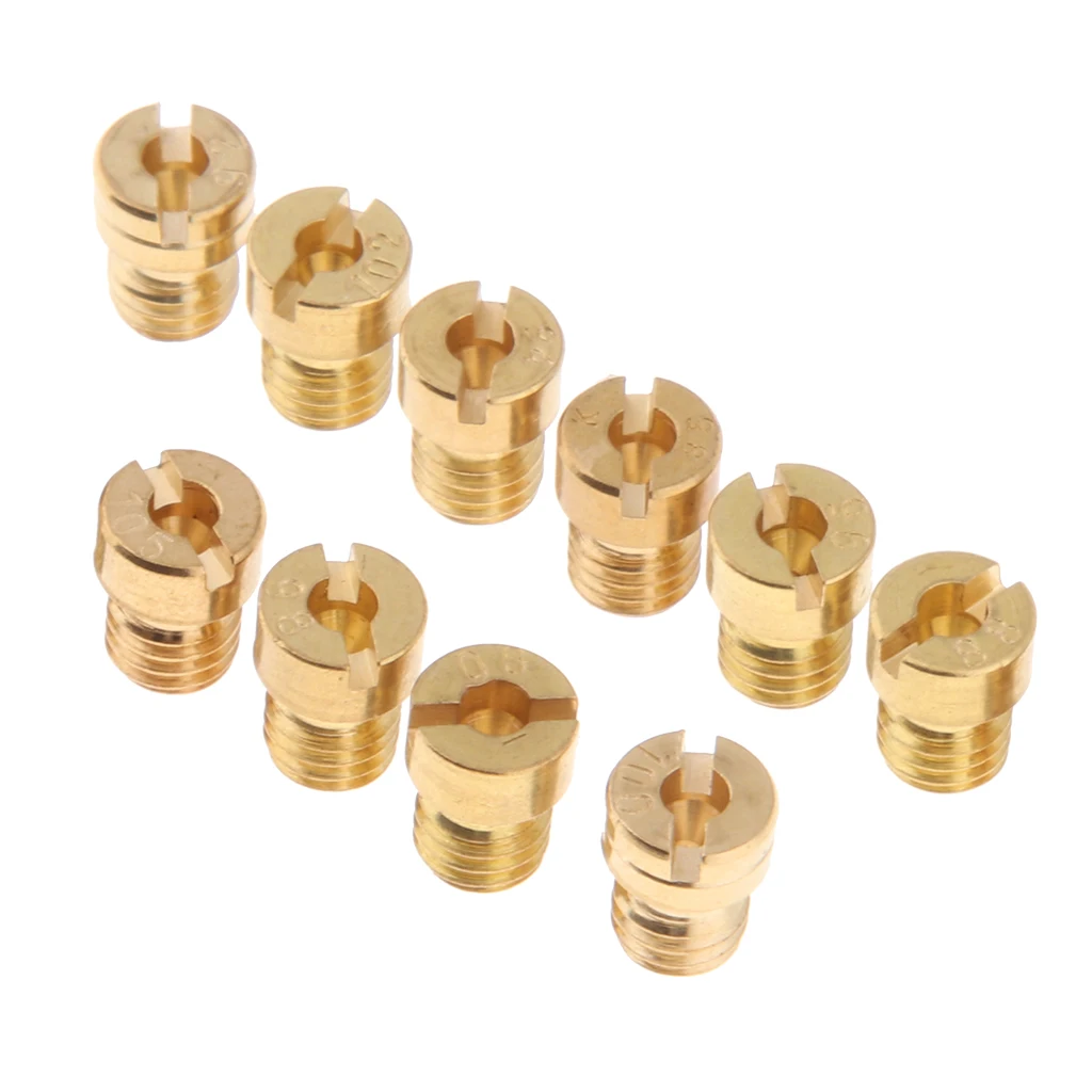 10x M5 Thread Main Jets for Keihin OKO PE PWK Carburetor 85 88 90 92 94 95 98 100 102 105