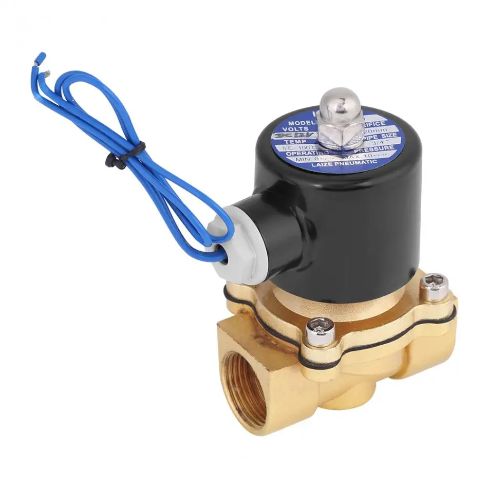 

NC Electric Magnetic Valve DC12V R3/4 DN20 Normal Closed Zinc Alloy Electric Magnetic Solenoid Valve for Water Air Oil