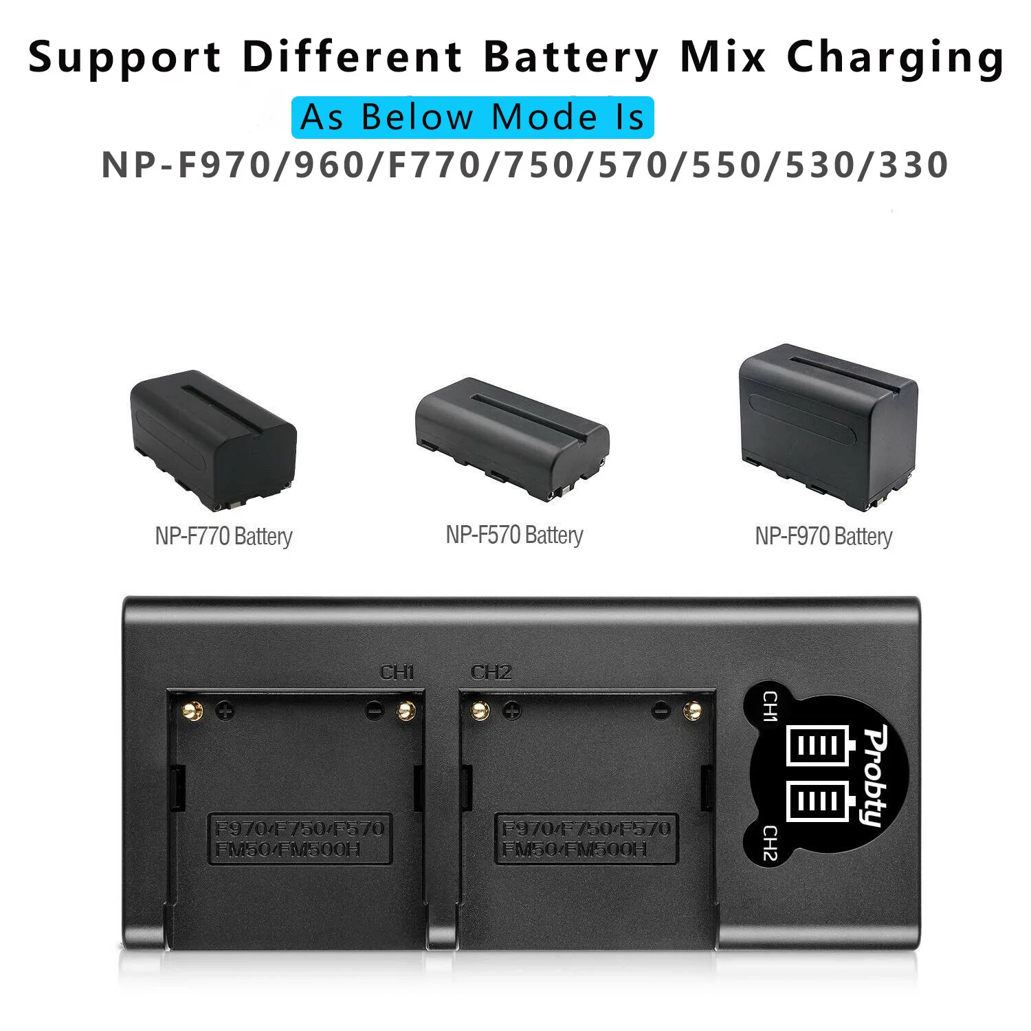 Led Indicador Bateria Mais Led Usb Duplo-canal Carregador para Sony Ccd-trv215 Ccd-tr917 Ccd-rv100 6200mah Np-f770 np F750 Np-f750 - Image 3