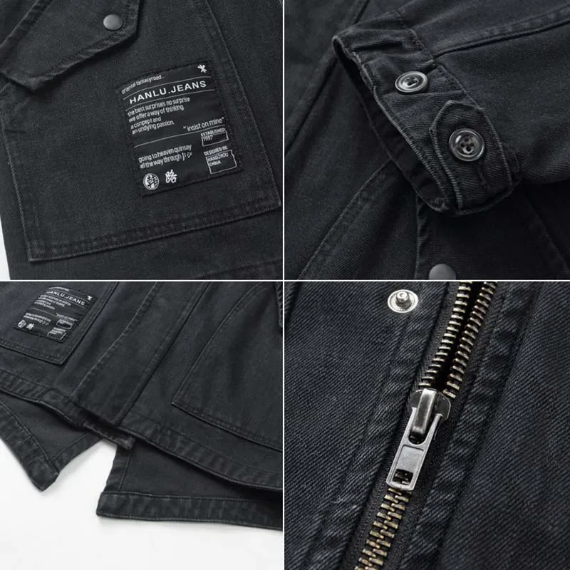 Men Casual Cargo Denim Jackets Hooded Loose 2019 Fashion Long Jeans Jackets For Male Front Pockets (1)