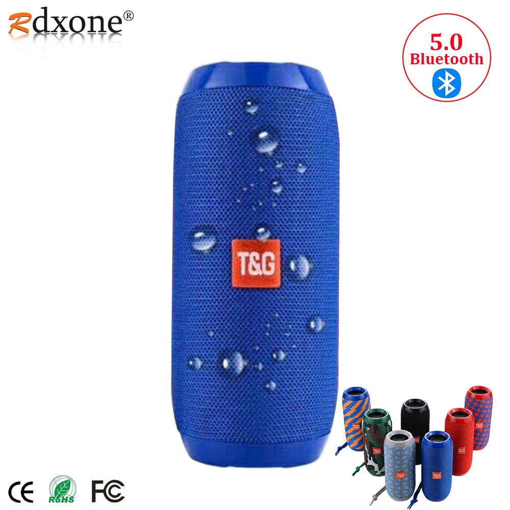Bluetooth 5.0 Outdoor Speaker Waterproof Portable Wireless Column Loudspeaker Box Support TF Card FM Radio Aux Input