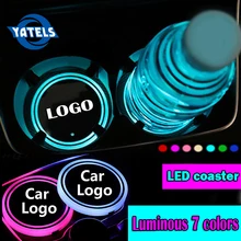 1x логотип автомобиля чашки подставки легкие коврики подставки под бутылки 7 цветов для Honda BMW Mini Audi Opel автомобиль Mercedes Benz аксессуары