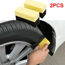 

For Tire Hub Cleaning Washing Dressing Waxing Polishing Sponge Brush 2Pcs U-Shape Auto Wheels Brush Sponge Tools Applicator