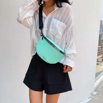 

2019 Fanny Pack Women Belt Bag Leather Waist Bag Fashion Women's Letter Print Pure Color PU Messenger Shoulder Chest Bags bolso