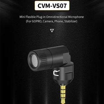 

COMICA CVM-VS07 Mini Omnidirectional Microphone for GoPro DSLR Camera Phone Stabilizer Mic for Vlog Video Recording (3.5mm TRRS)