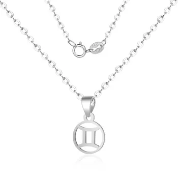 

SN40X5 S925 sterling silver twelve constellation pendant couple necklace