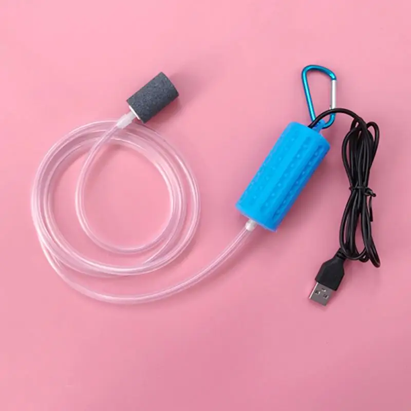 Аквариумный аквариум Портативный USB мини кислородный воздушный насос бесшумный энергосберегающий поставки рыбоводство - Цвет: Light Blue
