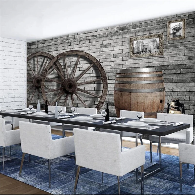 Beibehang-Customized-large-murals-fashion-home-decoration-retro-nostalgic-wheel-wooden-wheel-bar-background-wallpaper (2)