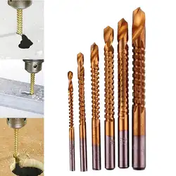 Прочная металлическая деревянная пила для слота, HSS Инструменты для высекания для плотника, папы, титана 3-8 мм, 6 шт., набор сверл с титановым