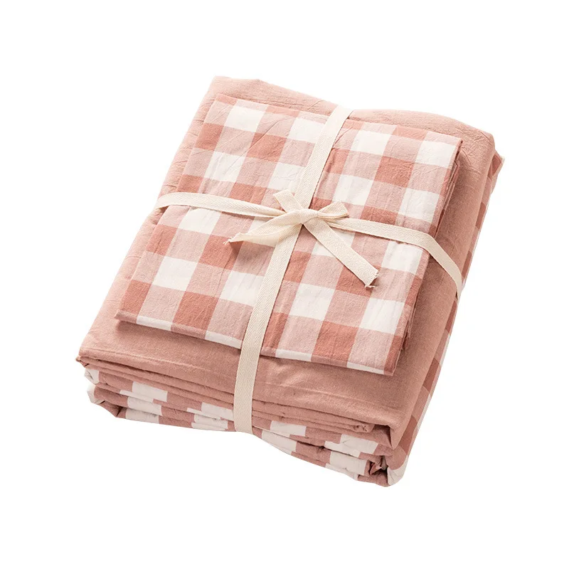 Washed Cotton Cool Bedding Set Knitting Home Textile Solid Color Comforter Cover Flat / Fitted Sheet King Queen Twin Full Size Washed Cotton Cool Bedding Set Knitting Home Textile Solid Color Comforter Cover Flat / Fitted Sheet King Queen Twin Full Size