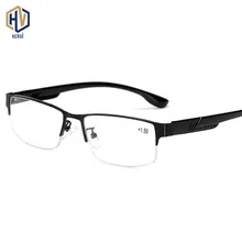 Новые высококачественные очки для чтения мужские и женские металлическая полуоправа очки для чтения модные очки унисекс высокой четкости