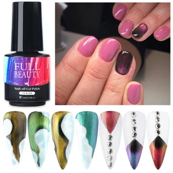 

9D Chameleon Magnetic Cat Eye Nail Gel Polish Shining Laser Nail Art Varnish Starry Sky Jade Effect Soak Off UV Gel LY9D-01-10