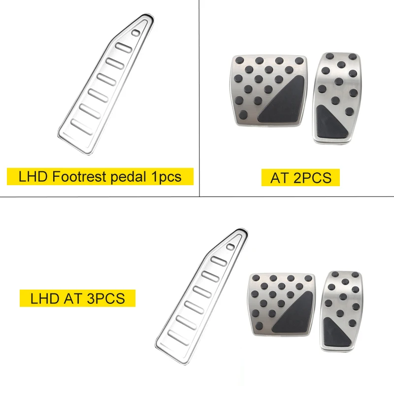 Aluminum Car Accelerator Brake Pedal Footrest Pedals Cover Pads For Jeep Compass-Renegade BU 2015 -