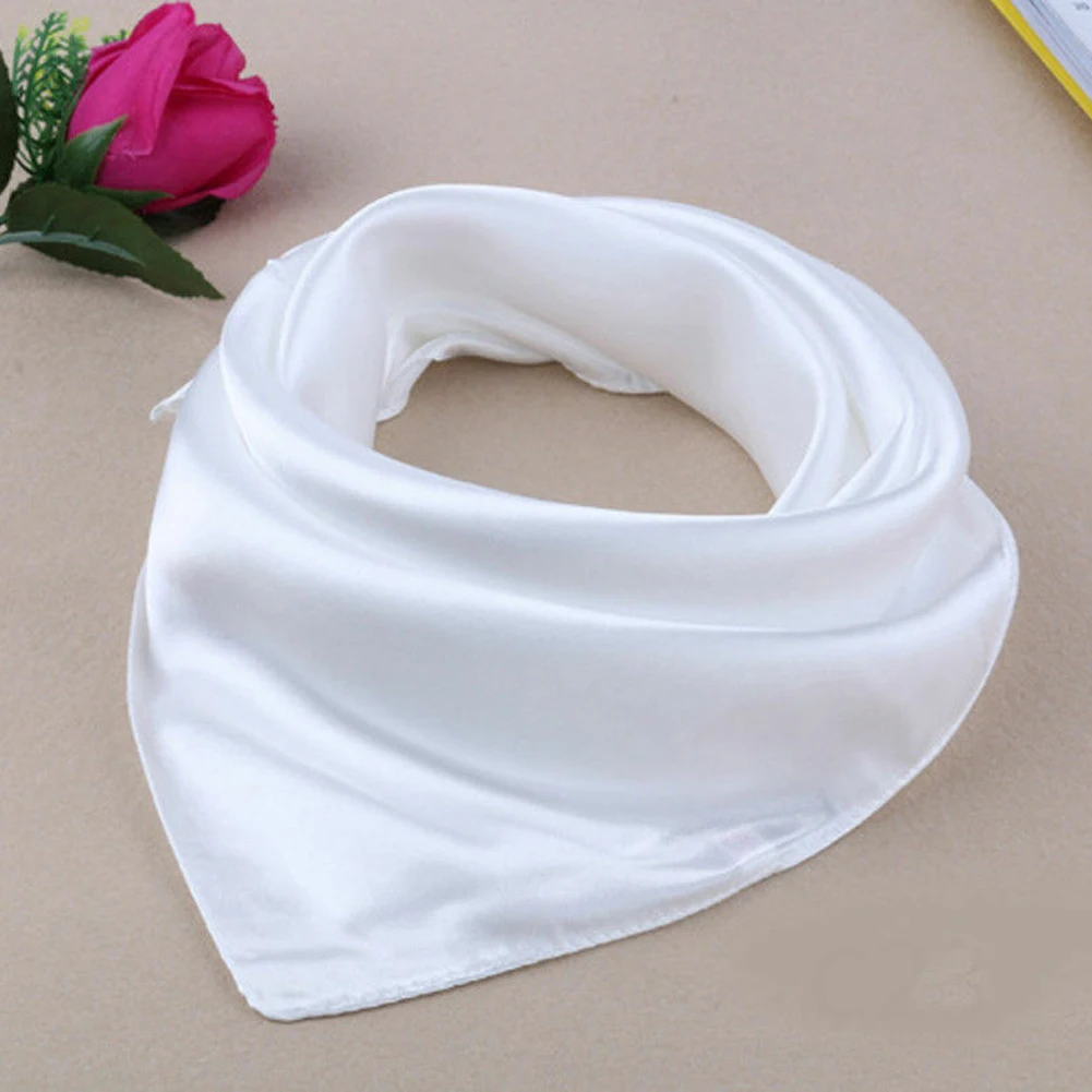 NEW Square scarf hair band for business women party elegant small vintage tight retro head neck silk satin scarf 60cm