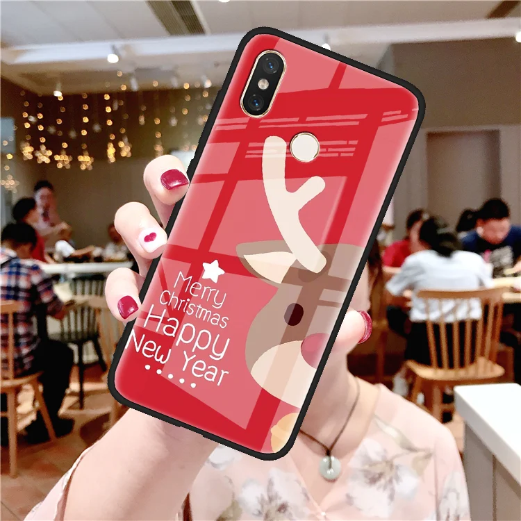 sdhdblu Рождество закаленное Стекло Чехлы для Xiaomi mi Red mi S2 Примечание 7 5 6 K20 Pro CC9e CC9 8 9 SE Lite Explorer A2 6X 6A 7A mi x 2S 3 Чехол - Цвет: sdhdblu