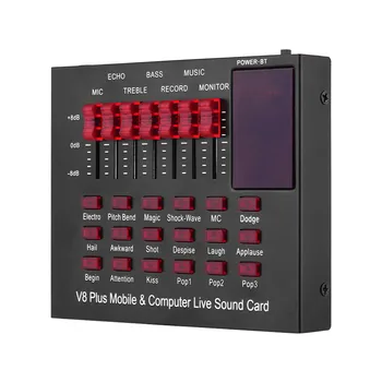 

New Multifunctional Rechargeable Mobile & Computer Live Sound Card USB Audio Interface with Multiple Sound Effects BT Connection